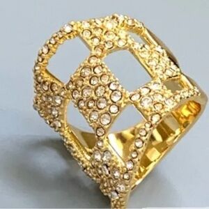 Alexis Bittar gold checkered ring